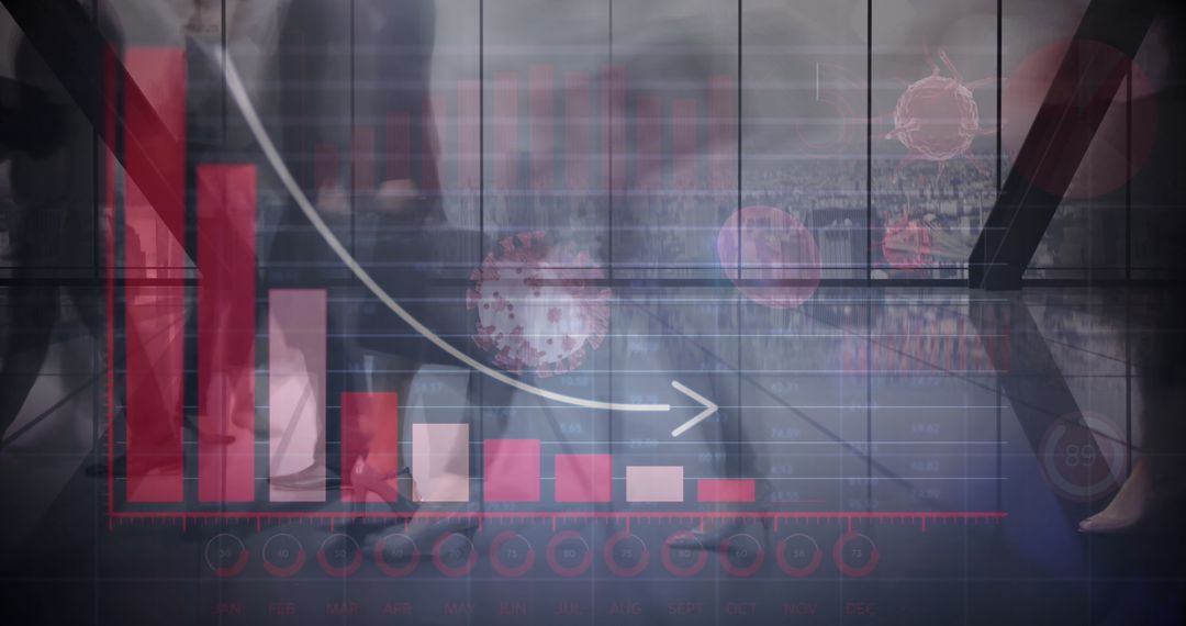 Graph Illustrating Economic Decline with Pandemic Impact