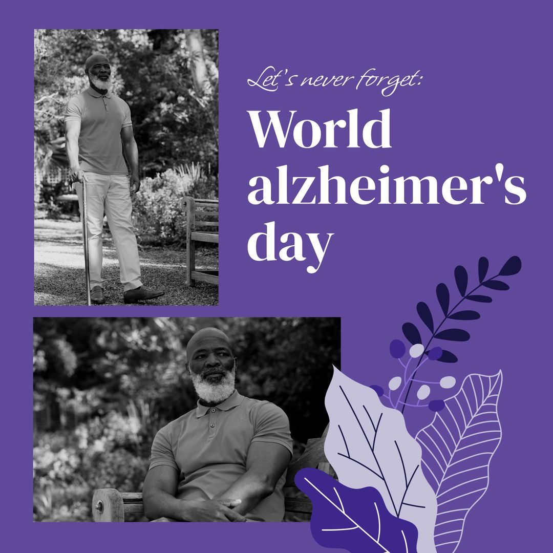 Honoring World Alzheimer's Day with Senior Man Symbolizing Support