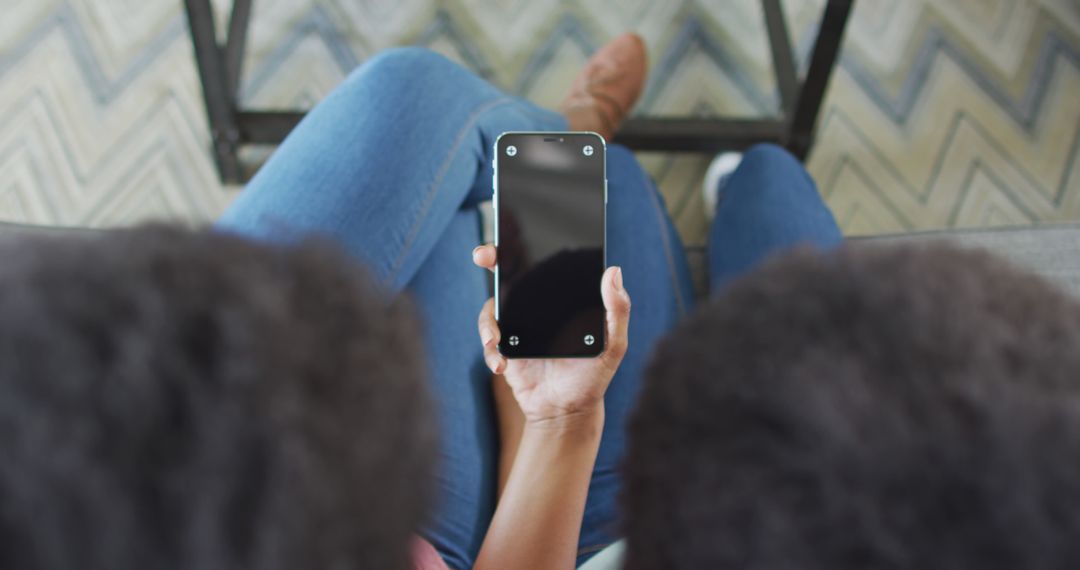 Mother and Daughter Quality Time Using Smartphone at Home