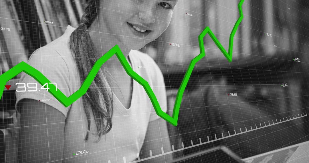 Young Girl Engaged in Financial Data Analysis