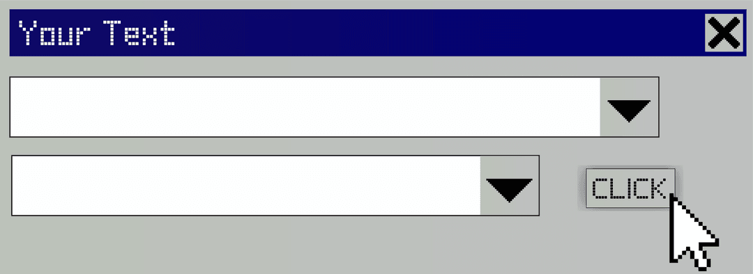 Retro Pixel-Art Interface Window with Transparent Background