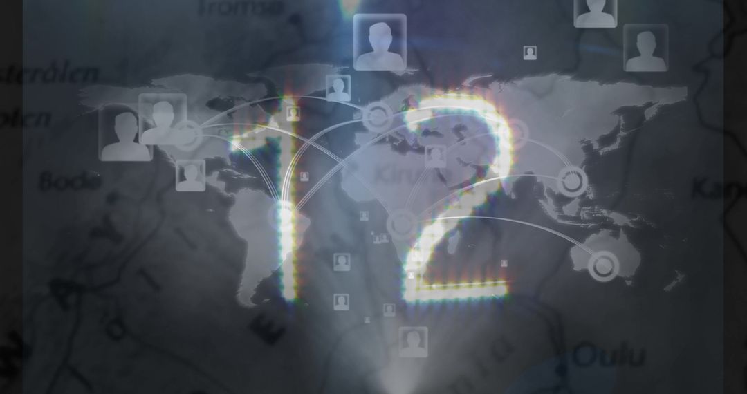 futuristic countdown interface map with networking theme - Free Images, Stock Photos and Pictures on Pikwizard.com