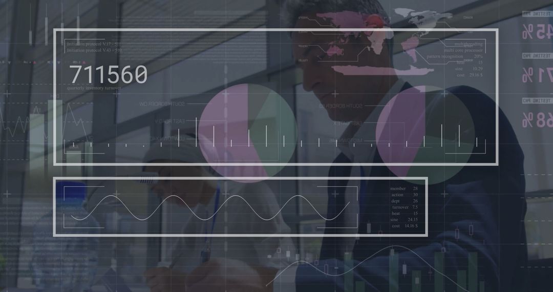 Business Team Engaged in Digital Data Processing