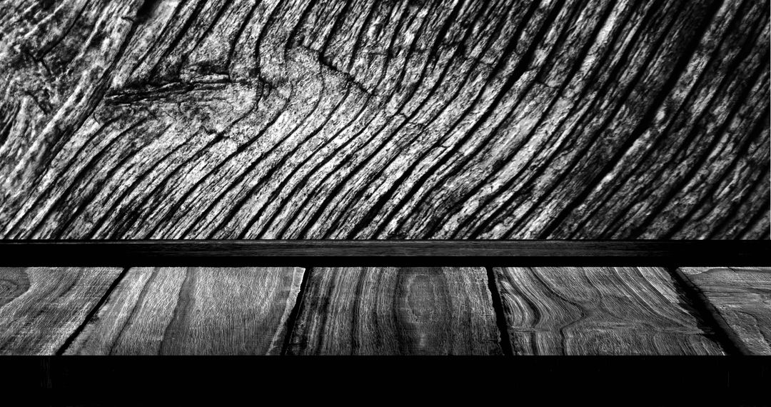 Abstract Wood Grain Pattern and Boards in Black and White