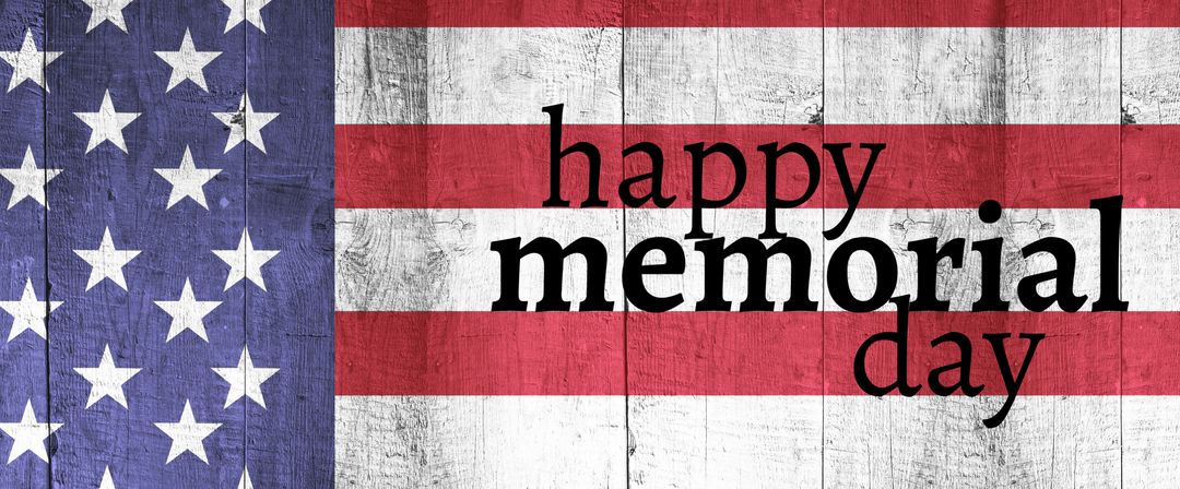 Patriotic Memorial Day Greeting with American Flag