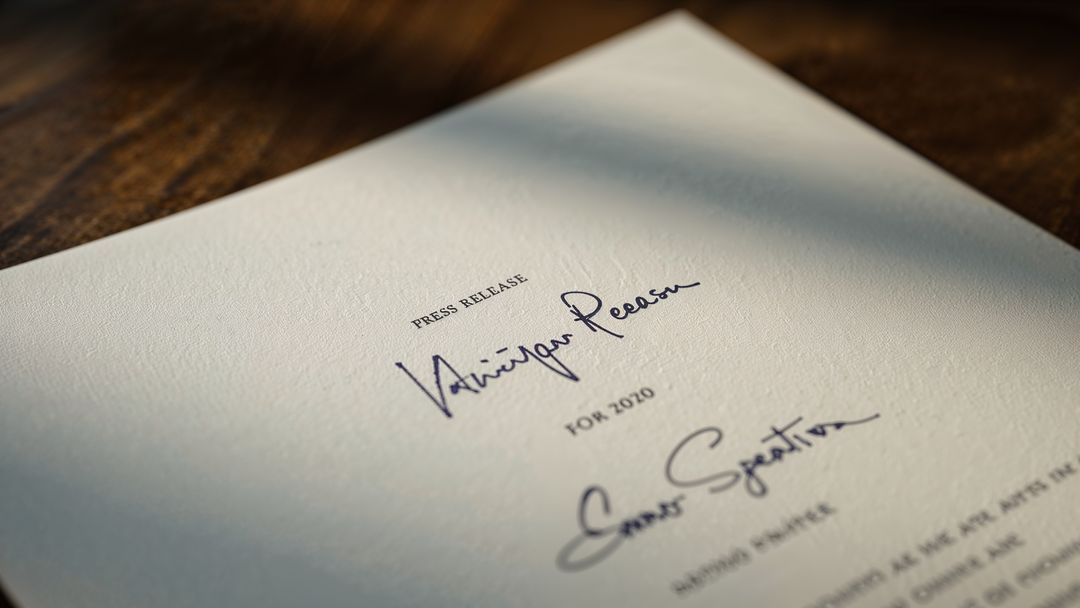 Stylish Press Release on Elegant Wooden Desk