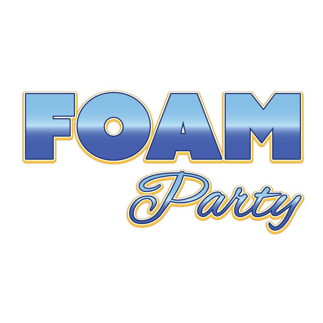 Foam Party Fun Text on Transparent Background Vector