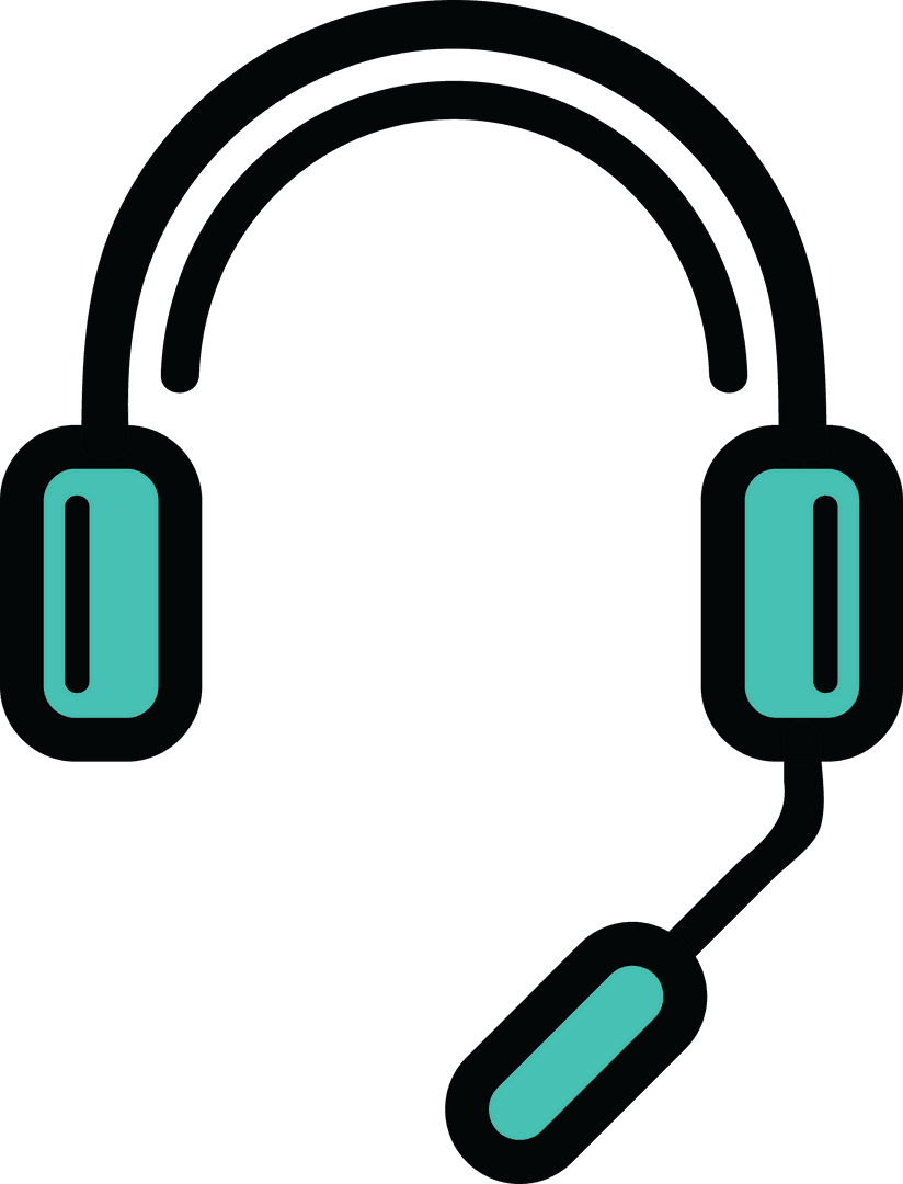 Transparent Audio Headphones with Microphone Icon for Communication