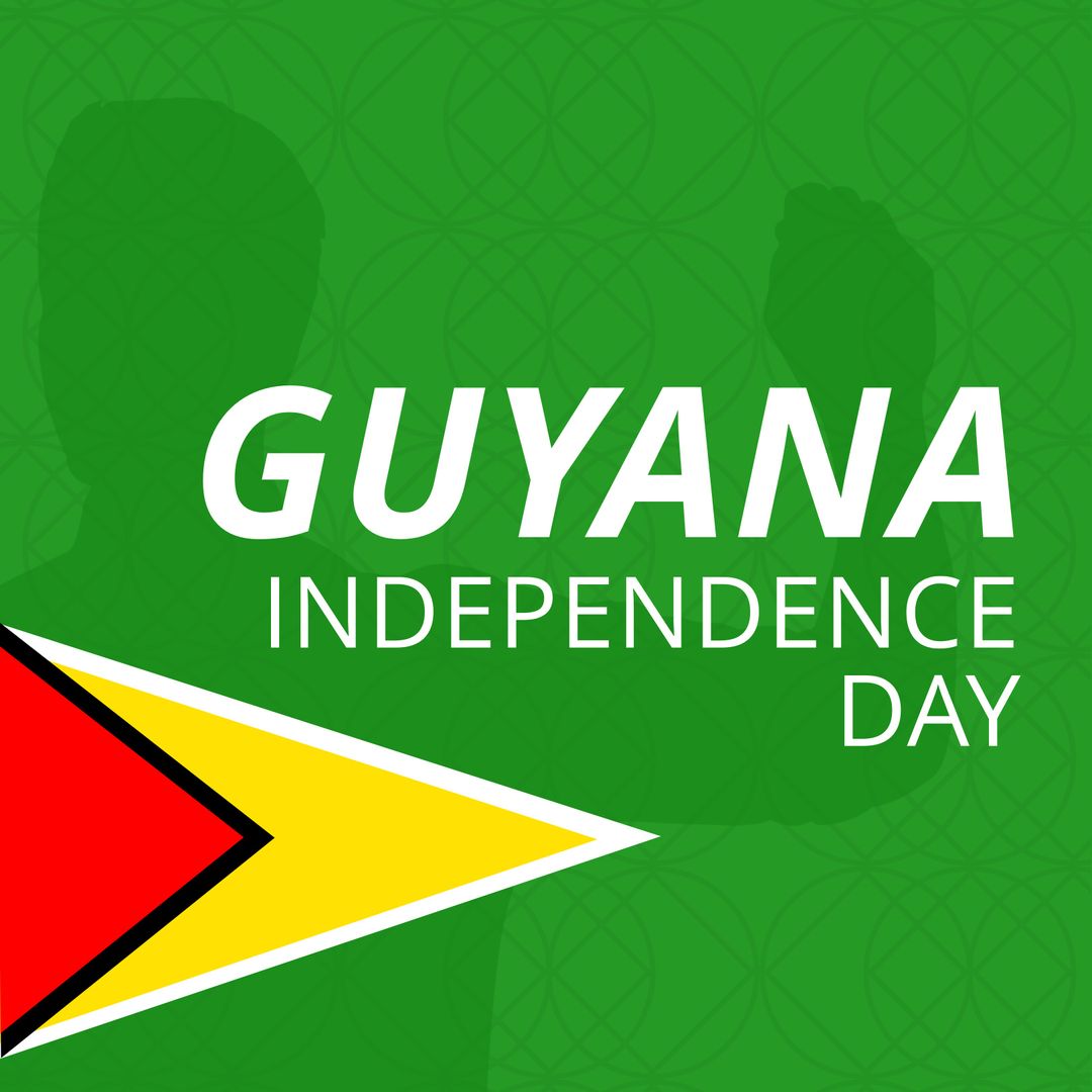 Guyana Independence Day Celebration with National Flag Illustration