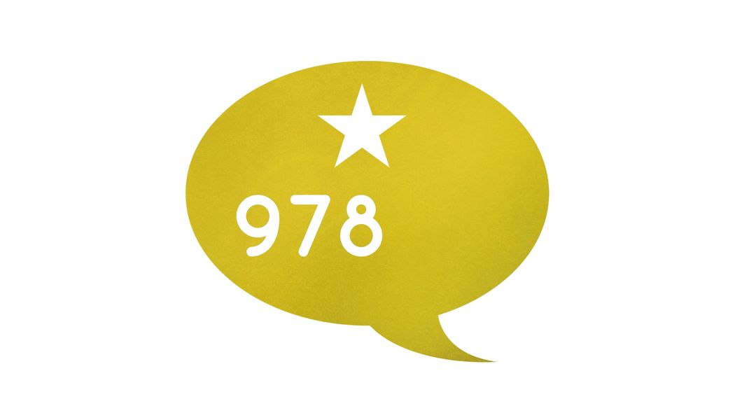 Yellow Speech Bubble with Star and Number for Social Media Engagement