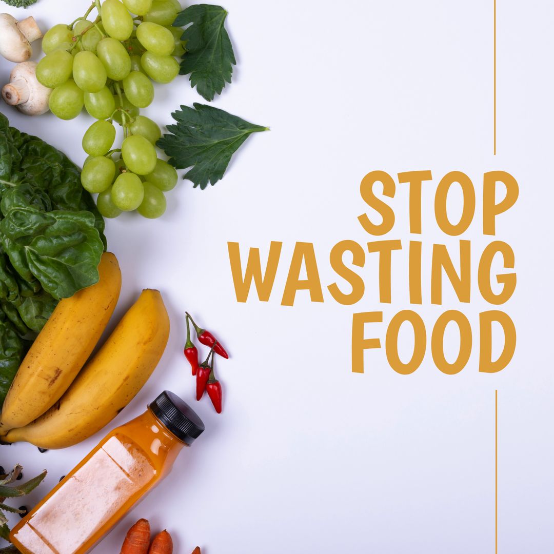 Stop Food Waste Awareness with Fresh Produce and Message