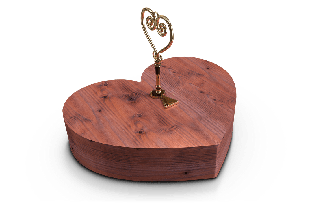 Transparent Wooden Heart and Key Illustration for Valentine's Day Joy