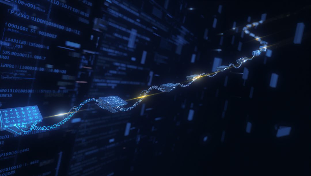 Futuristic Data Streams with Cybersecurity Concept