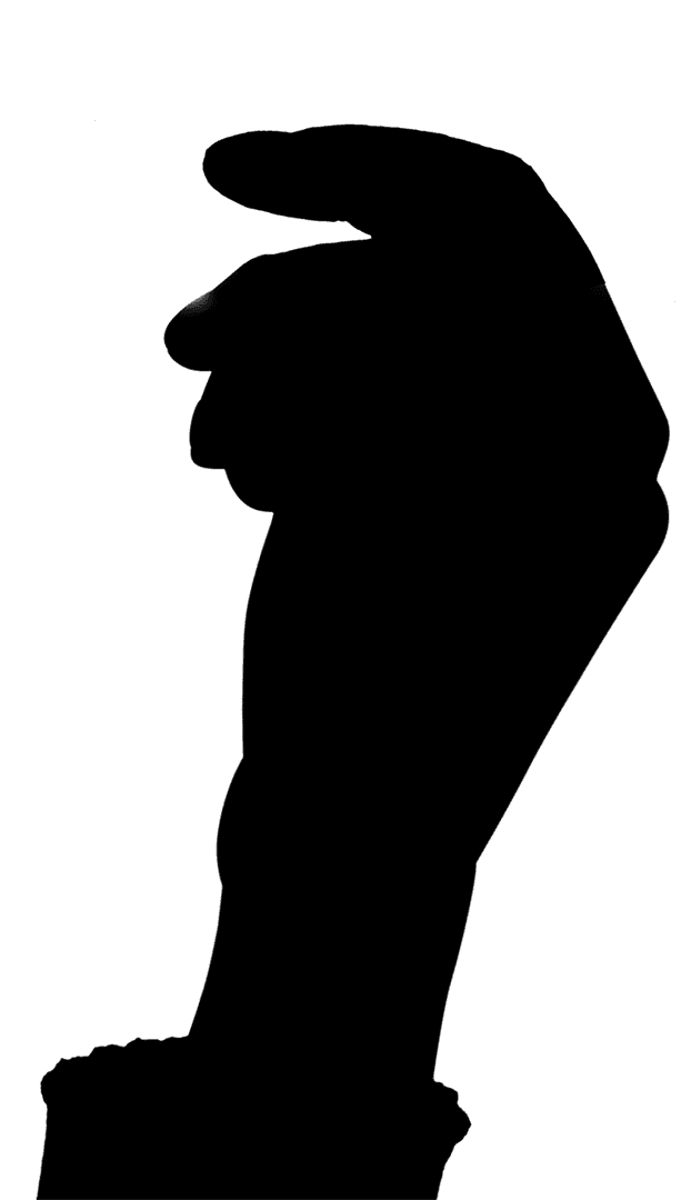 Transparent Silhouette of Hand Gesture on Vector Background