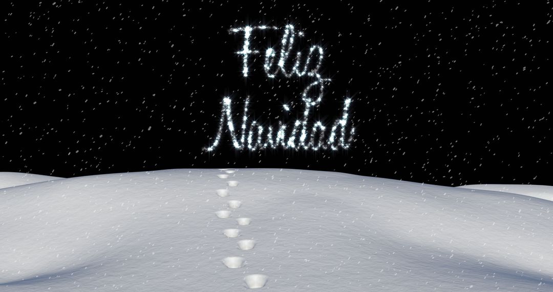 Winter Wonderland with Snow and Feliz Navidad Message