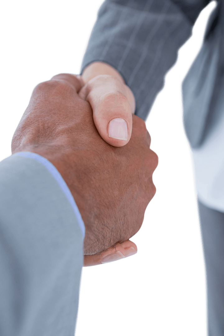 Transparent Close-Up of Professional Handshake Between Colleagues