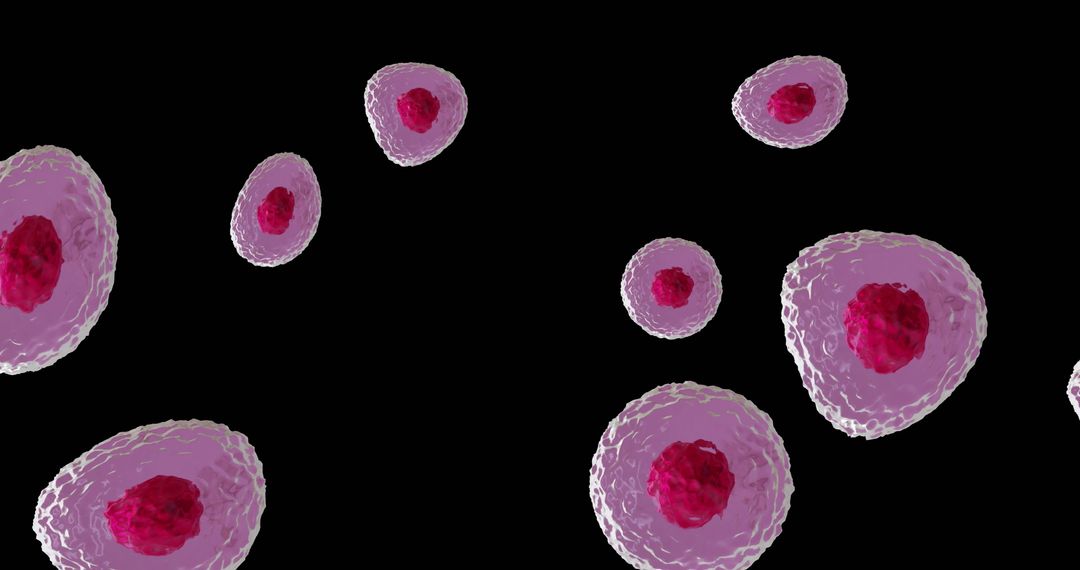 Floating Human Cells on Black Background Concept Art