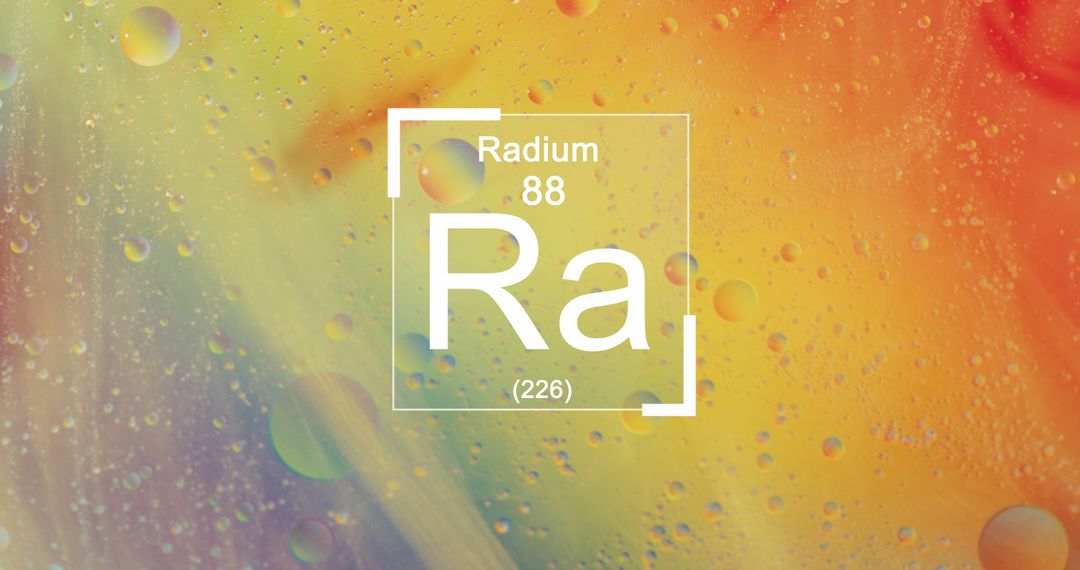 Radium Chemical Element Representation with Rainbow Background