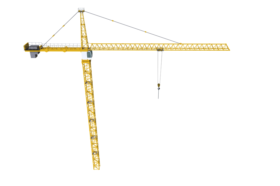 Transparent 3D Yellow Construction Crane on White Background - Download Free Stock Images Pikwizard.com