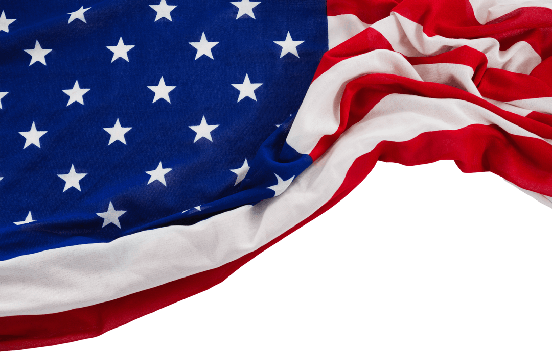 USA Flag Waving Transparent Background for Patriotic Concepts