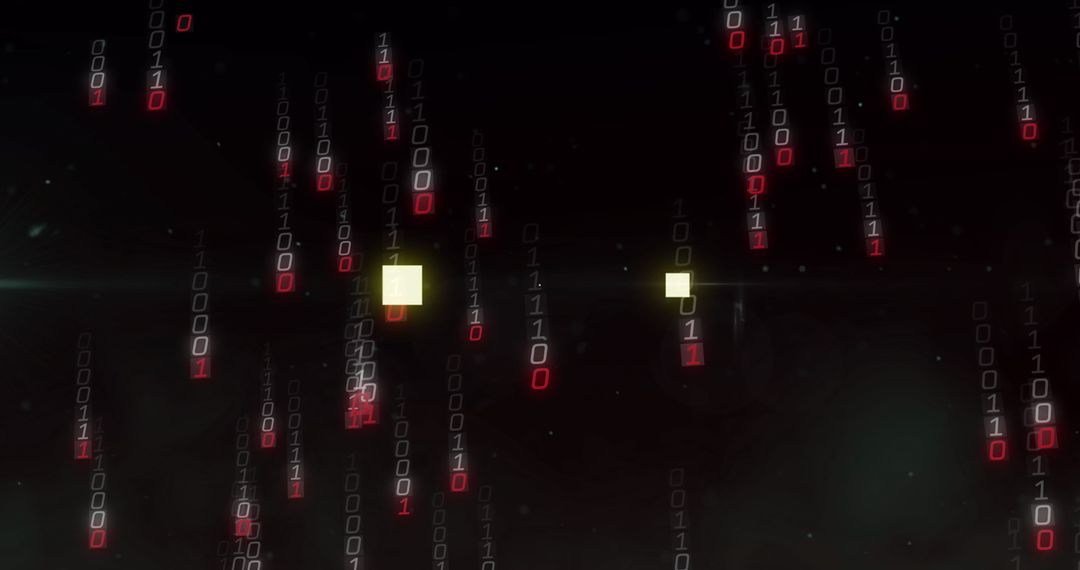 Digital Cyberspace with Falling Binary Code Sequence