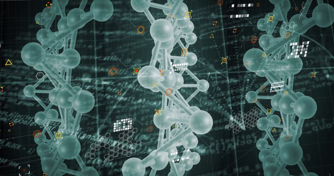 DNA Molecules and Data Network Interface Technology Visualization