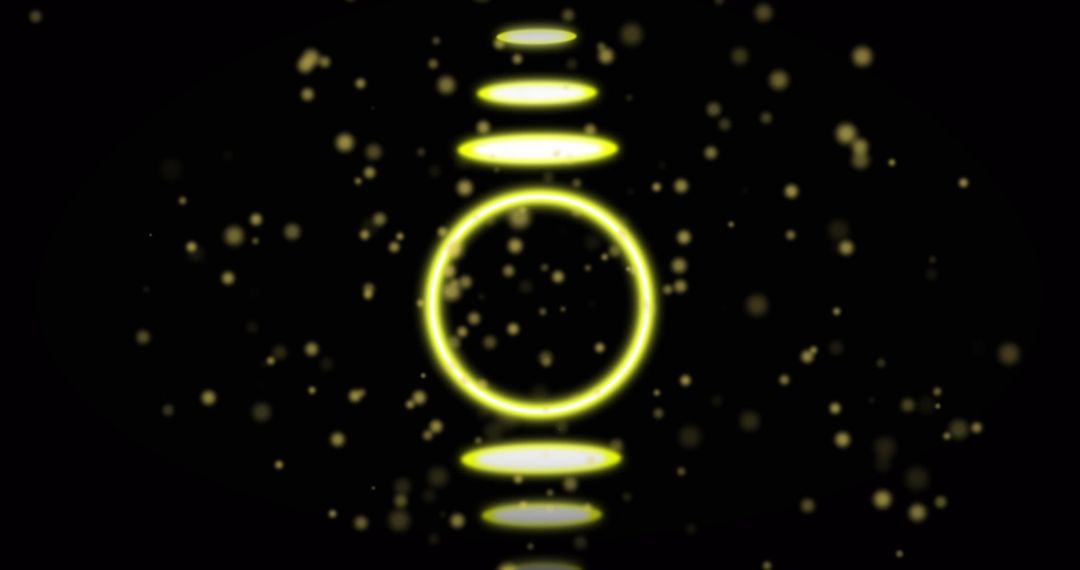 Mesmerizing Yellow Glowing Shapes on Black Background