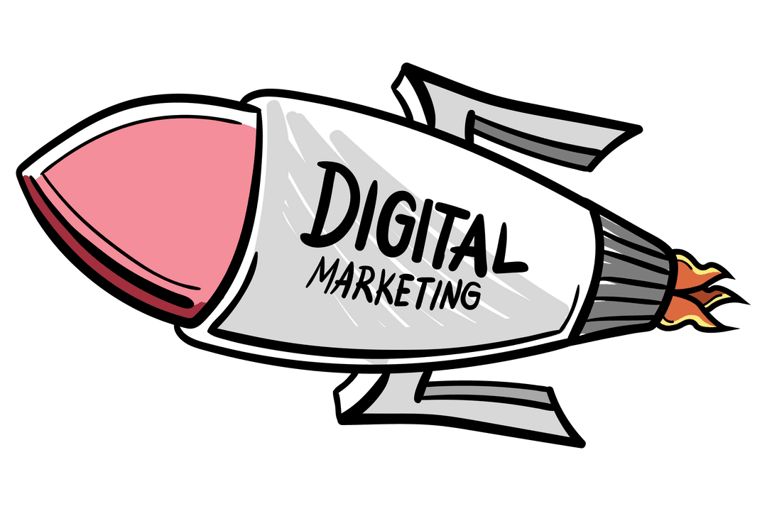 Creative Digital Marketing Rocket on Transparent Background - Download Free Stock Images Pikwizard.com