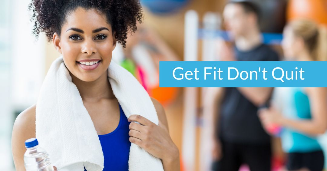 Confident woman promoting fitness motivation