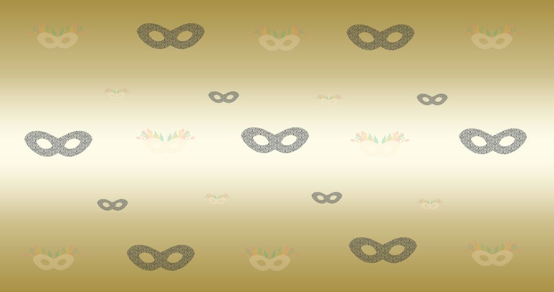 Elegant Masquerade Mask Pattern on Soft Beige Background