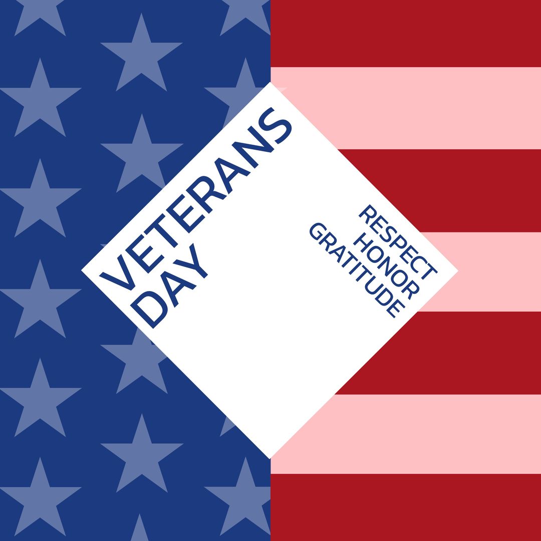 Veterans Day Flag with Respect, Honor, and Gratitude Message - Download Free Stock Templates Pikwizard.com