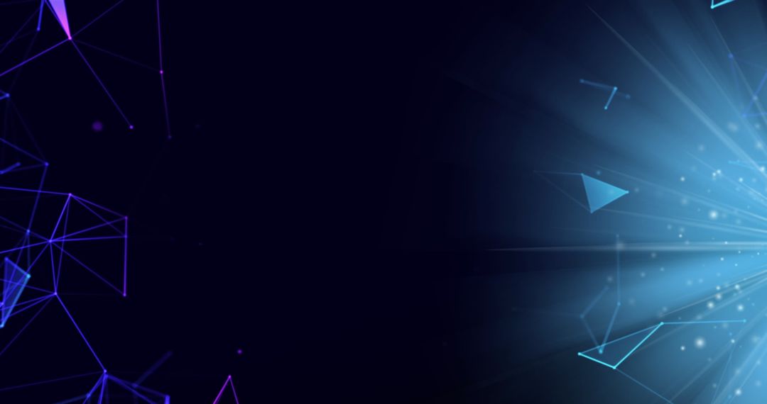 Digital Abstract Background with Blue Light and Network Connections