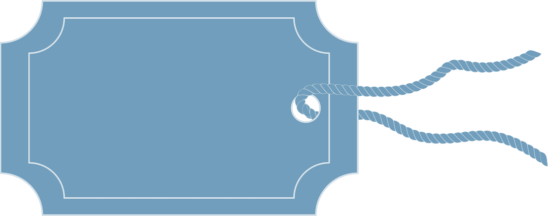 Blue Label with Rope on Transparent Background Vector