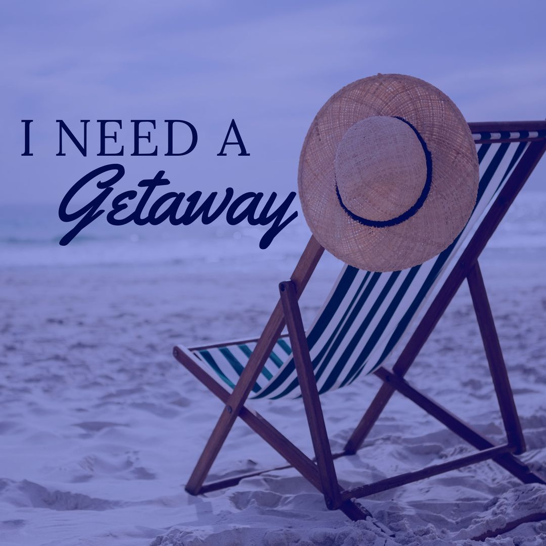 Relaxing Beach Escape with Deck Chair and Sun Hat