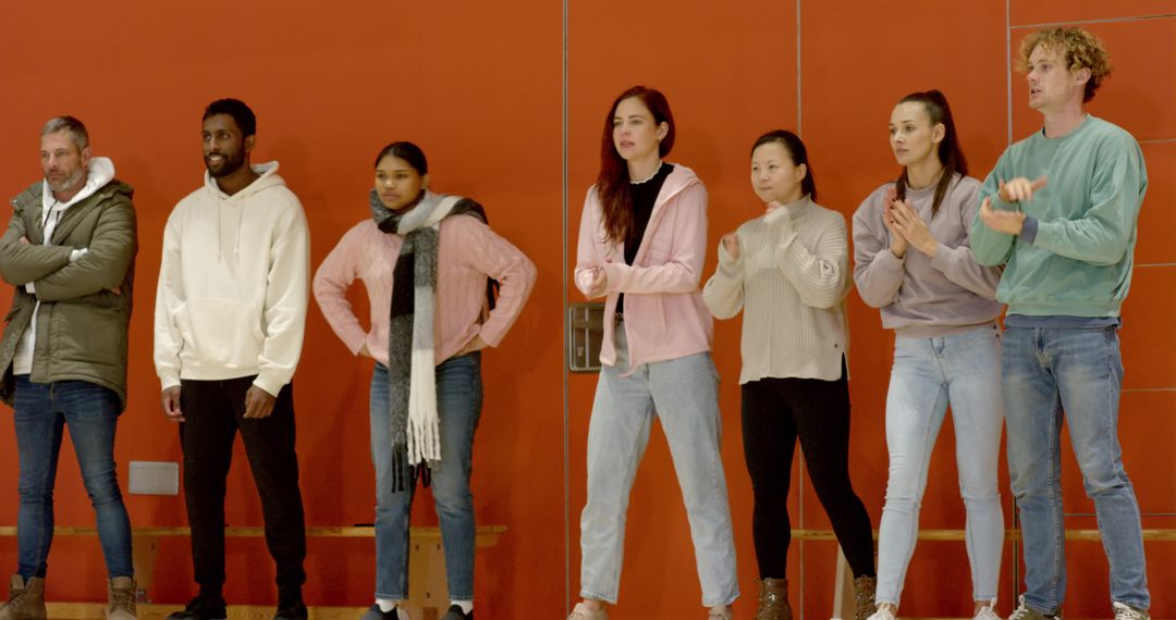 Diverse Group Participants Engaging in Energetic Workshop