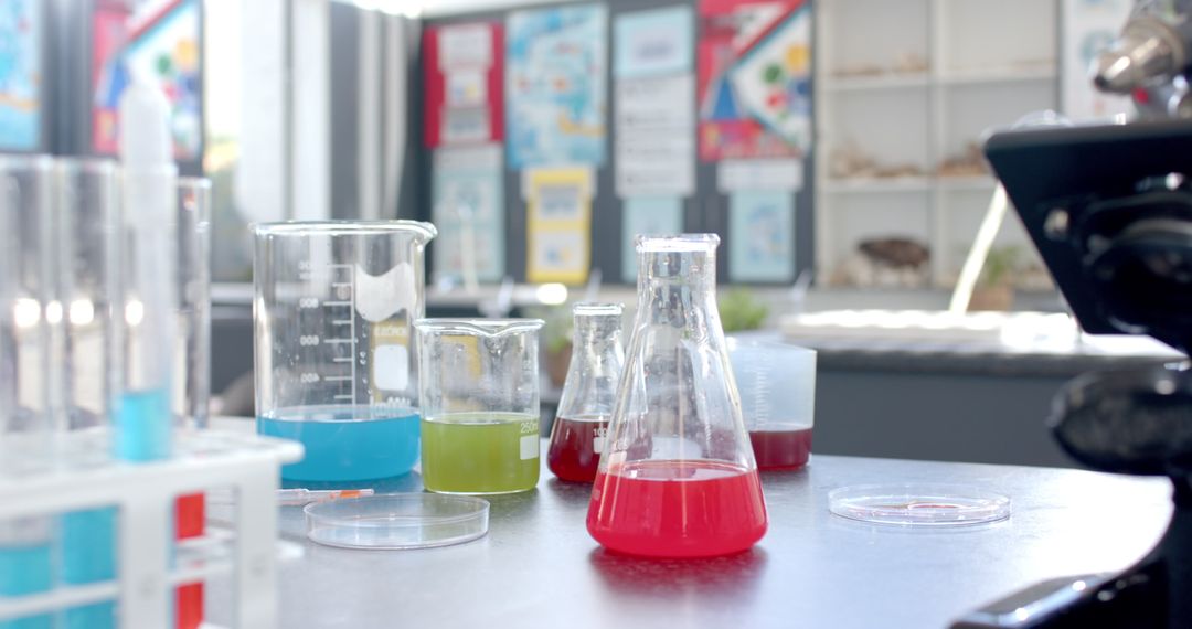 School Chemistry Lab with Students Engaging in Experimentation