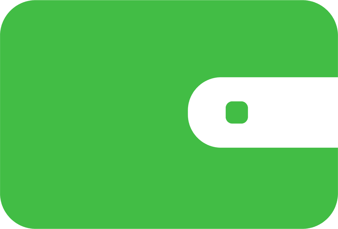Green Wallet Icon on Transparent Background