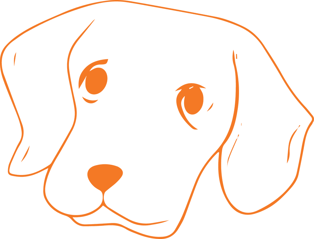 Minimalist Transparent Puppy Head Outline Illustration for Design