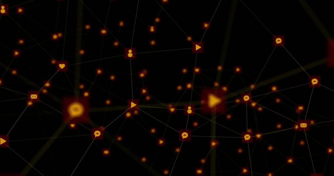 Glowing Digital Network with Social Media Icons