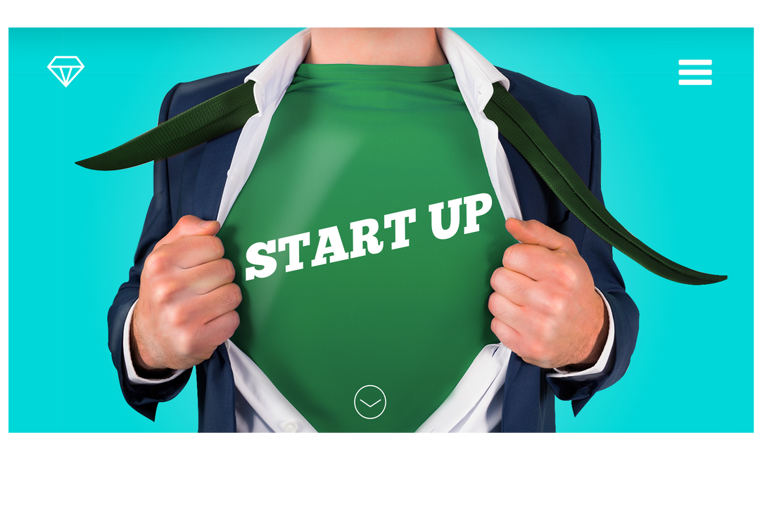 Businessman Revealing Green T-shirt with Startup Text on Transparent Background - Download Free Stock Images Pikwizard.com