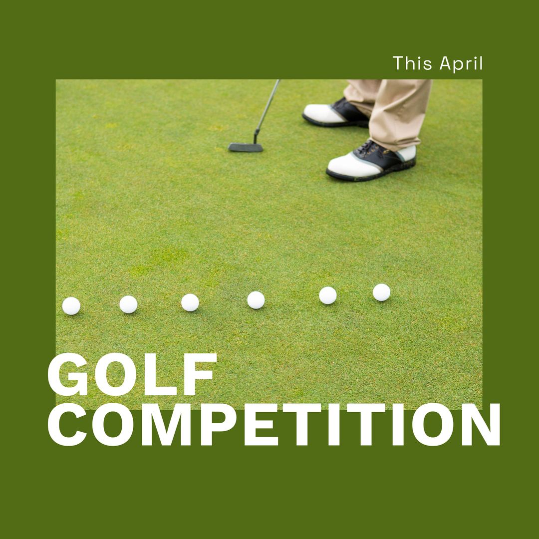 Golf Competition Announcement with Player and Green Course - Download Free Stock Templates Pikwizard.com