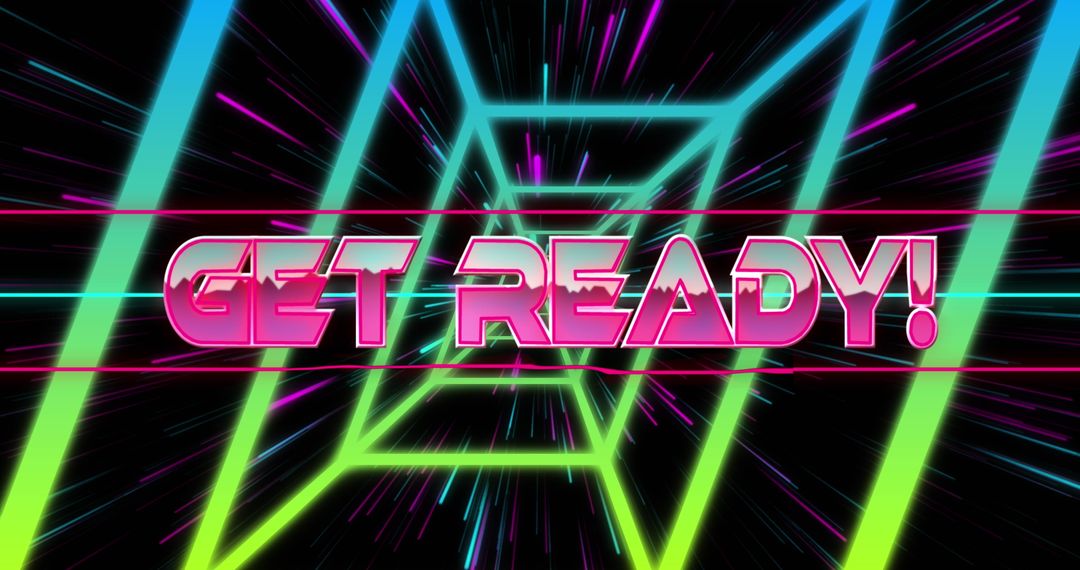 Dynamic Neon Gradient Tunnel with Exciting Get Ready Text