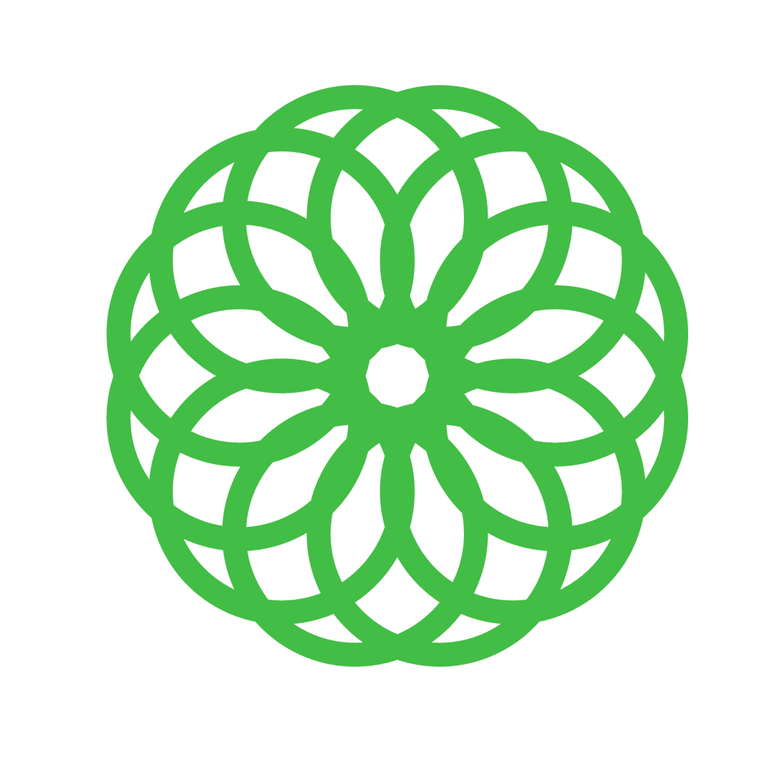 Intricate Green Floral Pattern on Transparent Background