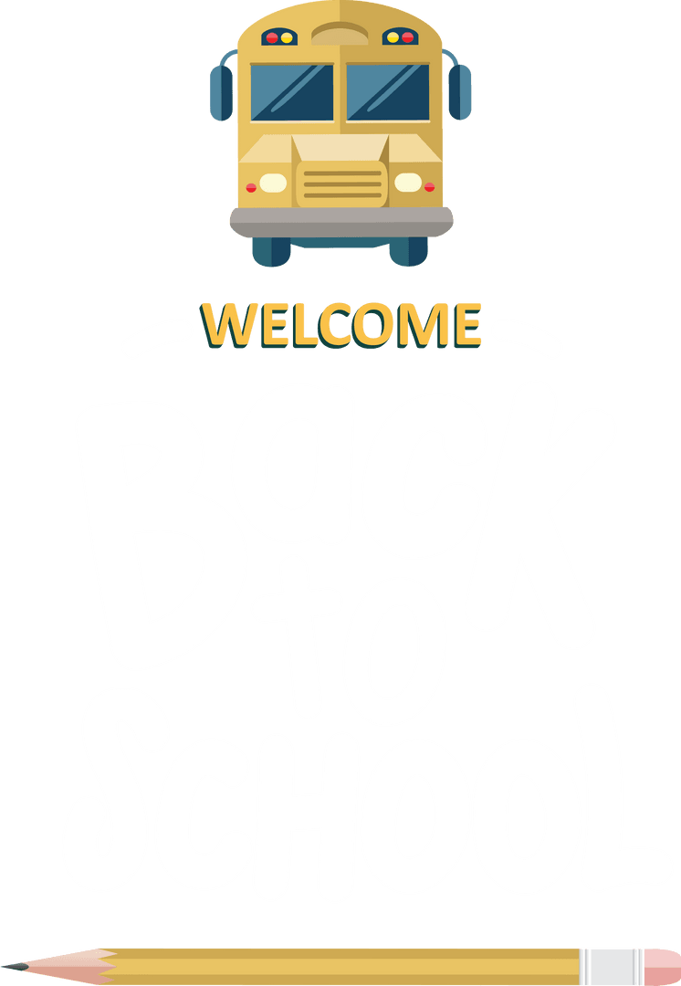 Transparent Welcome Back to School Graphic with School Accessories