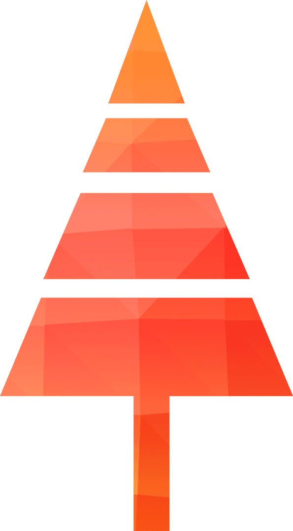 Geometric Gradient Christmas Tree on Transparent Background