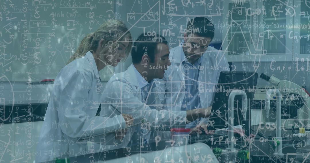 Diverse Scientists Analyzing Data in High-Tech Lab