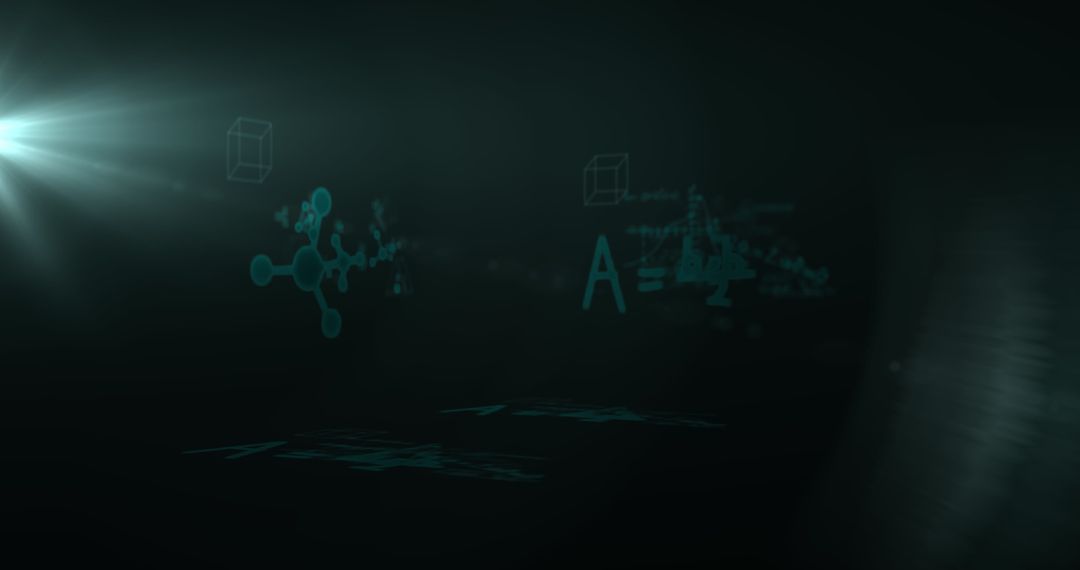 Floating Mathematical Equations Against Dark Background