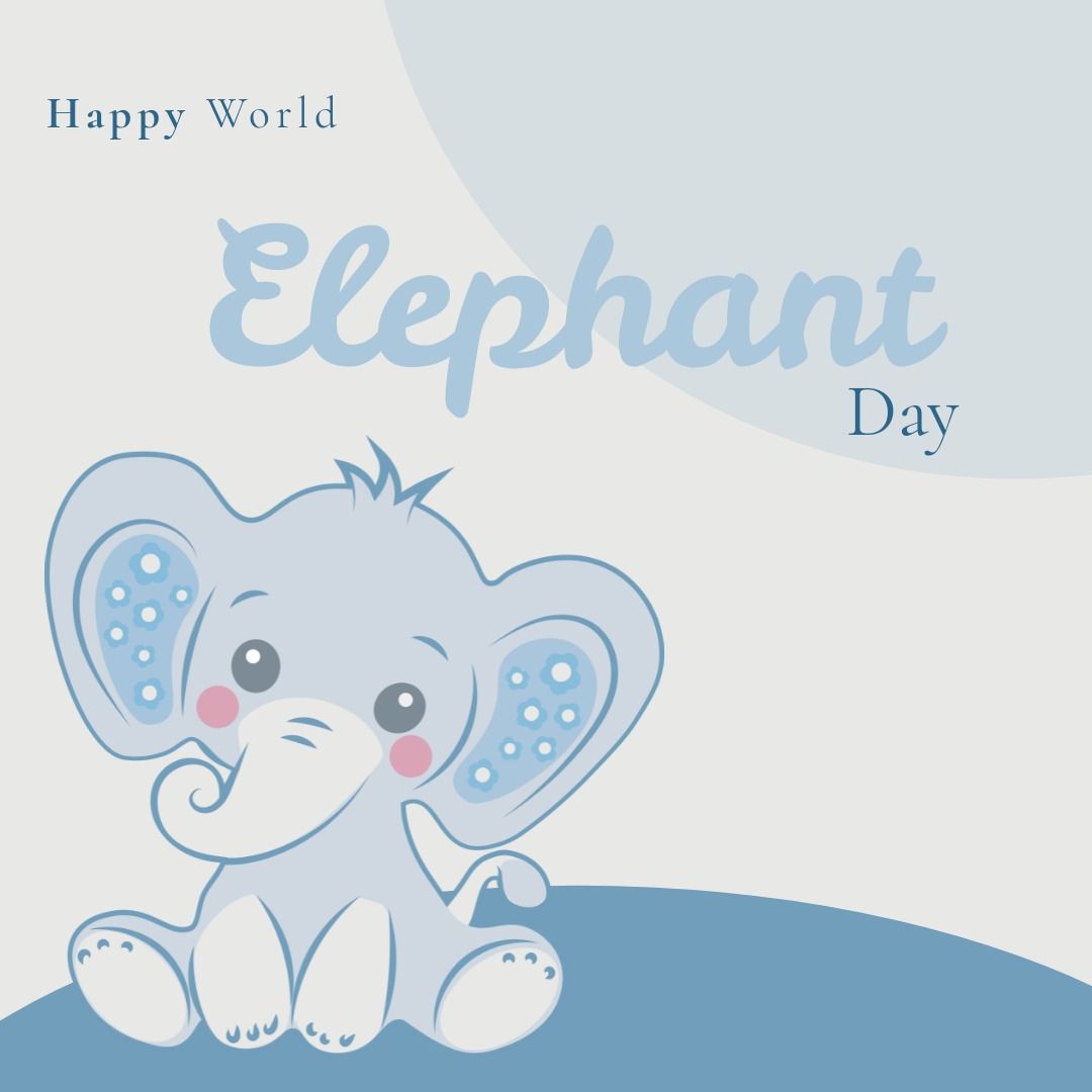 Cute Baby Elephant Happy World Elephant Day Vector Illustration - Download Free Stock Templates Pikwizard.com