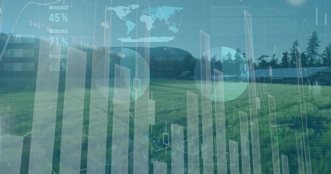 Futuristic Agriculture Data Visualization in Rural Field