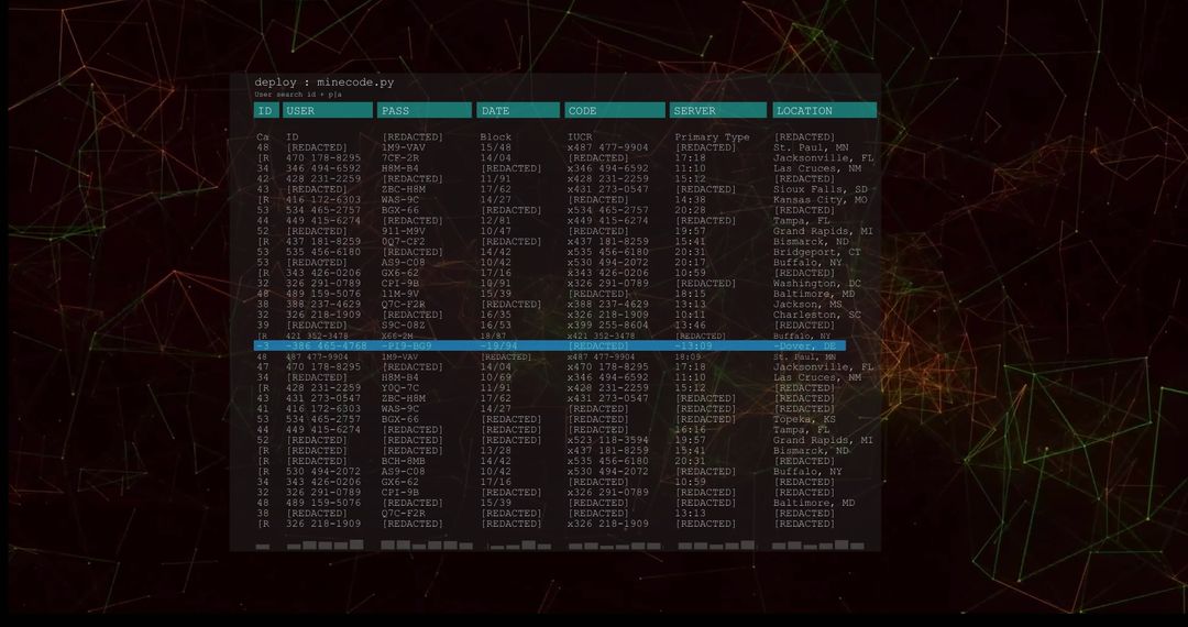 Digital Data Processing Screen with Global Connections Concept